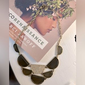 Statement necklace that falls in the neutral category.